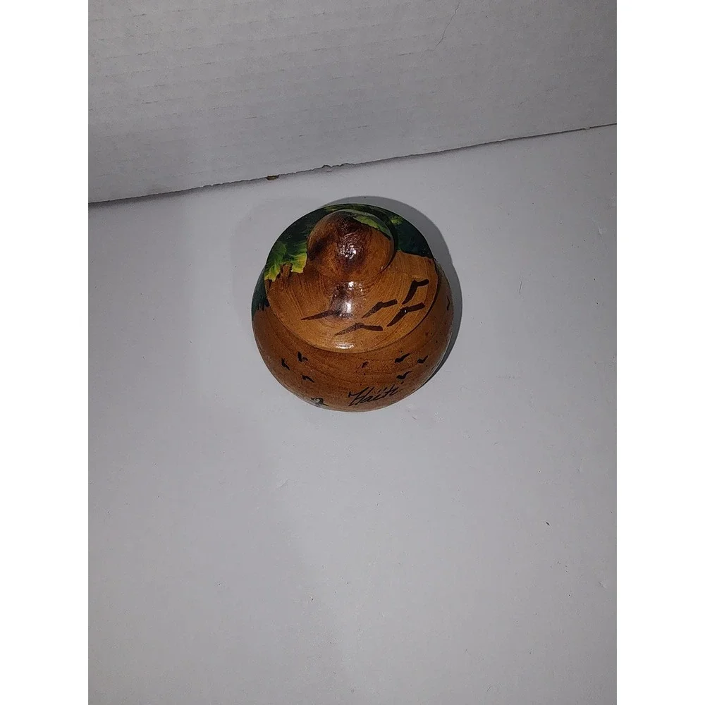 Haiti wood‎ pot souvenir hand painted